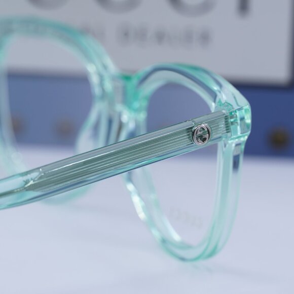 Gucci GG1687O 004 Square Eyeglasses – Transparent Green 52mm - Picture 5 of 9